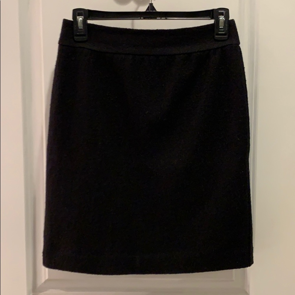 Black wool pencil skirt